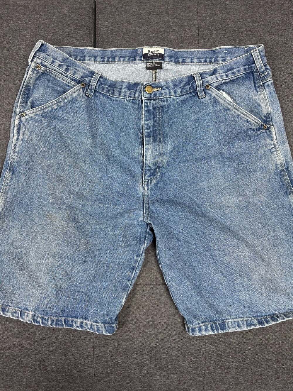 Basic Concepts Mens Blue Denim Carpenter Shorts Size 40 Light Wash Jorts